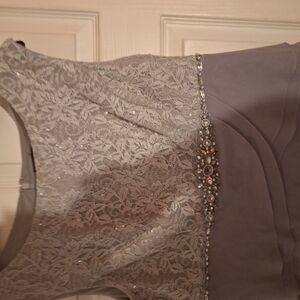 Elegant Gray Lace Mini Dress